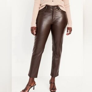 Old Navy High Rise OG Straight Faux Leather jeans